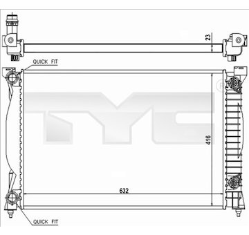 Chladič, chlazení motoru TYC 702-0014-R