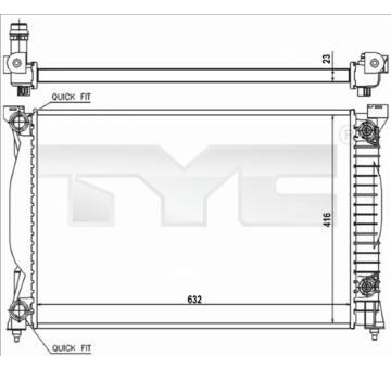 Chladič, chlazení motoru TYC 702-0014-R