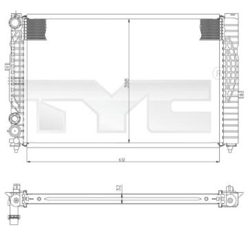 Chladič, chlazení motoru TYC 702-0034
