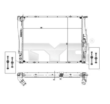 Chladič, chlazení motoru TYC 703-0004