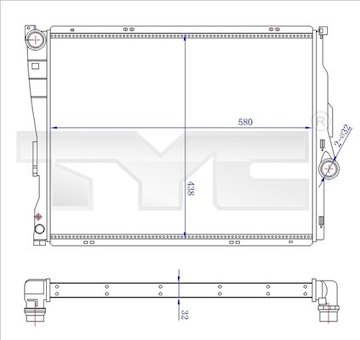 Chladič, chlazení motoru TYC 703-0006-R