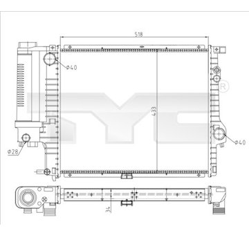 Chladič, chlazení motoru TYC 703-0010-R