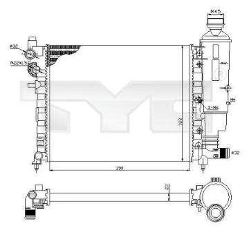 Chladič, chlazení motoru TYC 705-0032