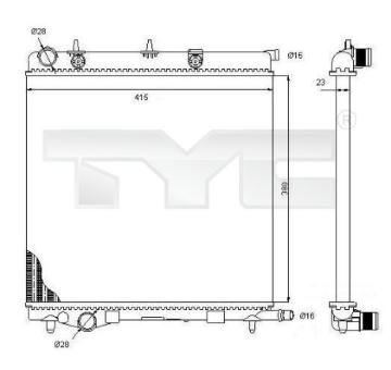 Chladič, chlazení motoru TYC 705-0068