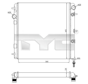 Chladič, chlazení motoru TYC 705-0071-R