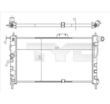 Chladič, chlazení motoru TYC 706-0018