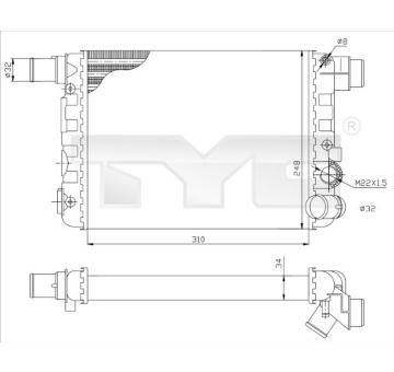 Chladič, chlazení motoru TYC 709-0009