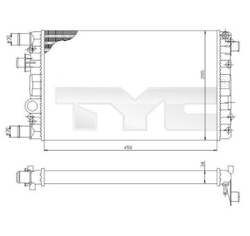 Chladič, chlazení motoru TYC 709-0012