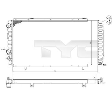 Chladič, chlazení motoru TYC 709-0014-R