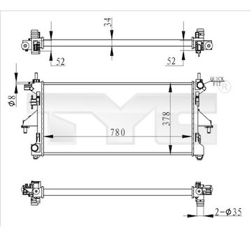 Chladič, chlazení motoru TYC 709-0020-R