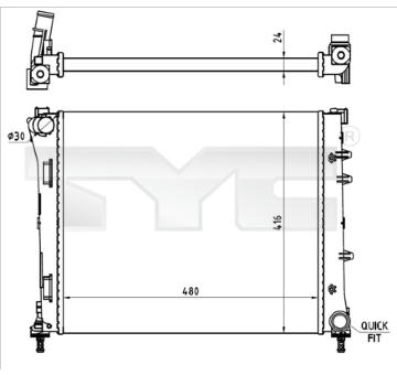 Chladič, chlazení motoru TYC 709-0023-R