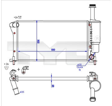 Chladič, chlazení motoru TYC 709-0025-R