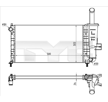 Chladič, chlazení motoru TYC 709-0026-R