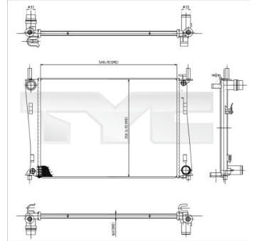 Chladič, chlazení motoru TYC 710-0031