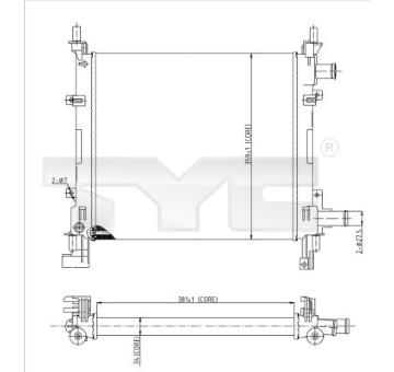 Chladič, chlazení motoru TYC 710-0042-R