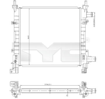 Chladič, chlazení motoru TYC 710-0042