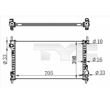 Chladič, chlazení motoru TYC 710-0068-R