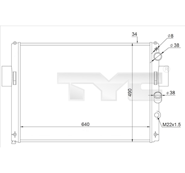 Chladič, chlazení motoru TYC 715-0003-R