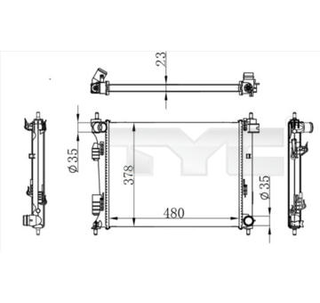 Chladič, chlazení motoru TYC 717-0001