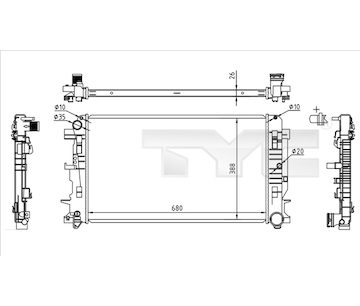 Chladič, chlazení motoru TYC 721-0014