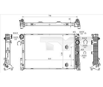 Chladič, chlazení motoru TYC 721-0018