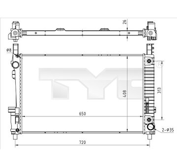 Chladič, chlazení motoru TYC 721-0020