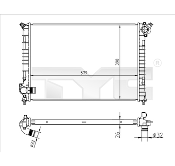 Chladič, chlazení motoru TYC 722-0001
