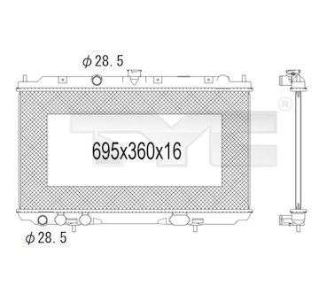 Chladič, chlazení motoru TYC 724-1007
