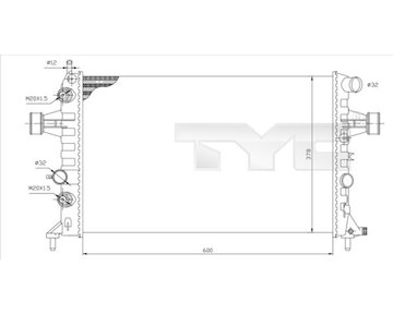 Chladič, chlazení motoru TYC 725-0006