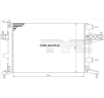 Chladič, chlazení motoru TYC 725-0007