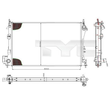 Chladič, chlazení motoru TYC 725-0010