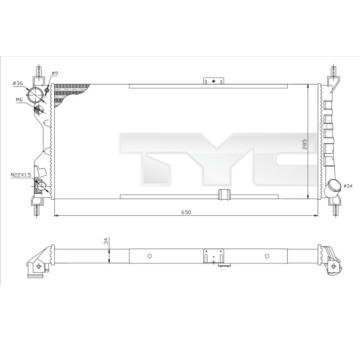 Chladič, chlazení motoru TYC 725-0019-R