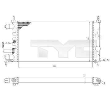 Chladič, chlazení motoru TYC 725-0025-R