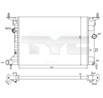 Chladič, chlazení motoru TYC 725-0026-R