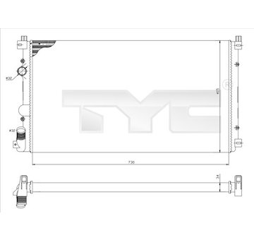 Chladič, chlazení motoru TYC 725-0029