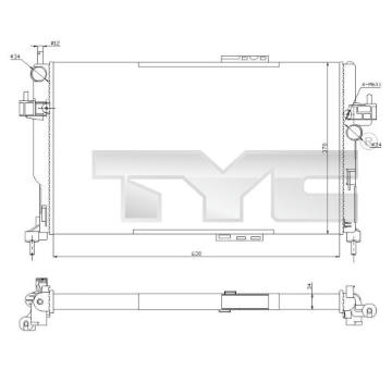 Chladič, chlazení motoru TYC 725-0034-R