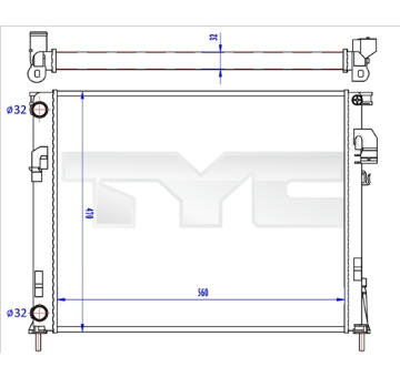 Chladič, chlazení motoru TYC 725-0043-R