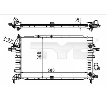 Chladič, chlazení motoru TYC 725-0046