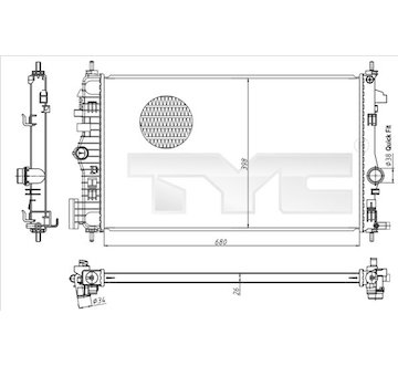 Chladič, chlazení motoru TYC 725-0047