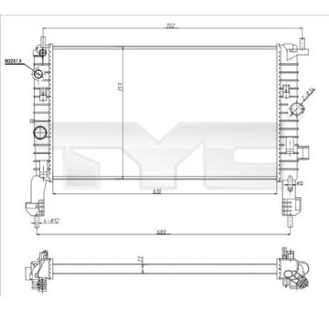 Chladič, chlazení motoru TYC 725-0048-R