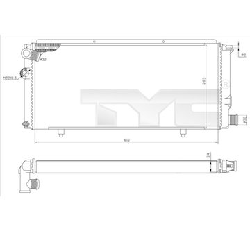 Chladič, chlazení motoru TYC 726-0014-R