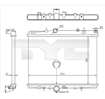 Chladič, chlazení motoru TYC 726-0018-R