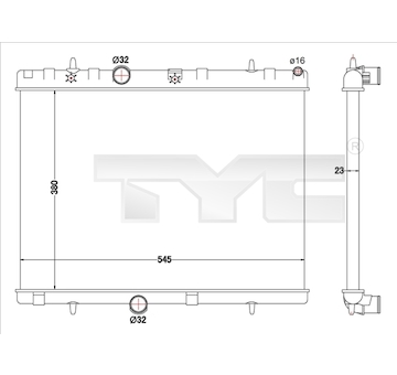 Chladič, chlazení motoru TYC 726-0019-R