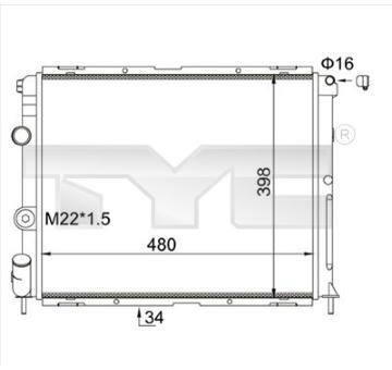 Chladič, chlazení motoru TYC 728-0012-R