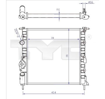 Chladič, chlazení motoru TYC 728-0013-R