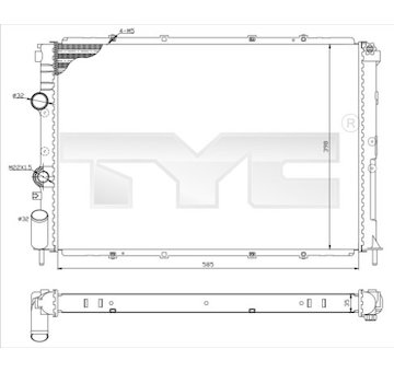 Chladič, chlazení motoru TYC 728-0025-R