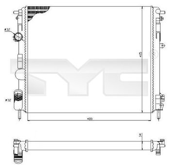 Chladič, chlazení motoru TYC 728-0053