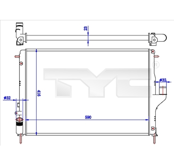 Chladič, chlazení motoru TYC 728-0056-R