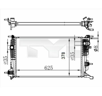 Chladič, chlazení motoru TYC 728-0065-R