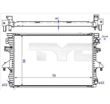 Chladič, chlazení motoru TYC 737-0060-R